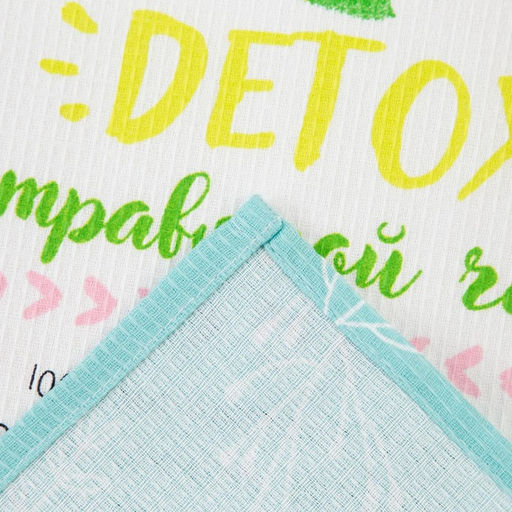 Набор кухонных полотенец Доляна Ароматный чай, 35х60см-4 шт, 100% хлопок, вафля 160 г/м2  фото 9