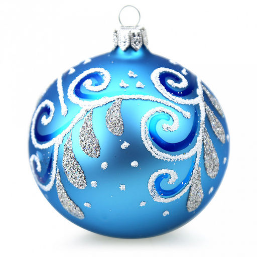 Елочная игрушка шар стеклянная Стужа д8,5см, ручная художественная роспись, подарочная упаковка (Россия) - Домашняя Мода фото 3