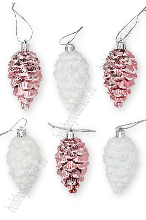 Новогодние украшения 8,5 см Шишки (6 шт) SF-7805, №2