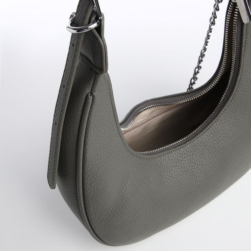 Сумка женская хобо на молнии, цвет серый - Textura фото 9