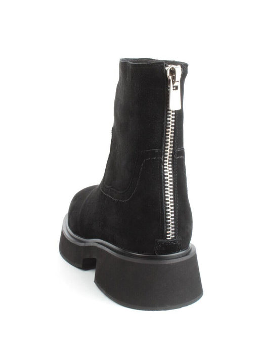 04-HJM397 BLACK Ботинки зимние женские (натуральная замша, натуральный мех)