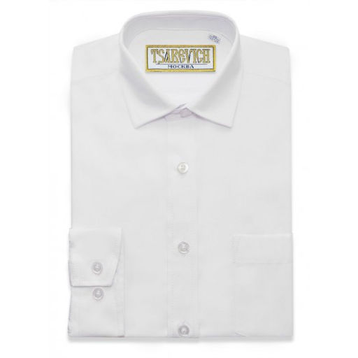 Рубашка БЕЛАЯ школьная длинный рукав, приталенная, тм - Царевич фото 16