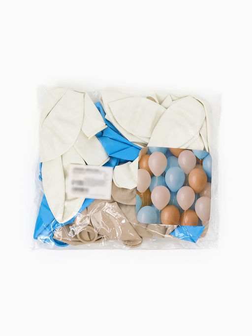 Воздушные шары латексные 12", "Нежно-голубой микс", набор 30 штук