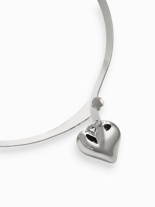 Набор 2 предмета: серьги, чокер «Обруч» сердце, цвет серебро