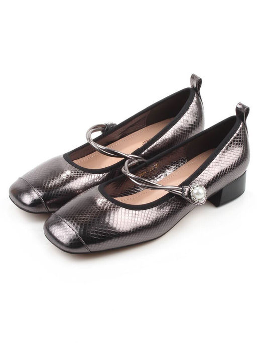 06-B69A-121Y SILVER/BLACK Туфли женские (натуральная кожа)