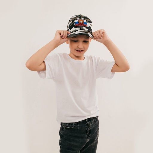 Детская кепка Военный, нашивка мишка, р. 5254