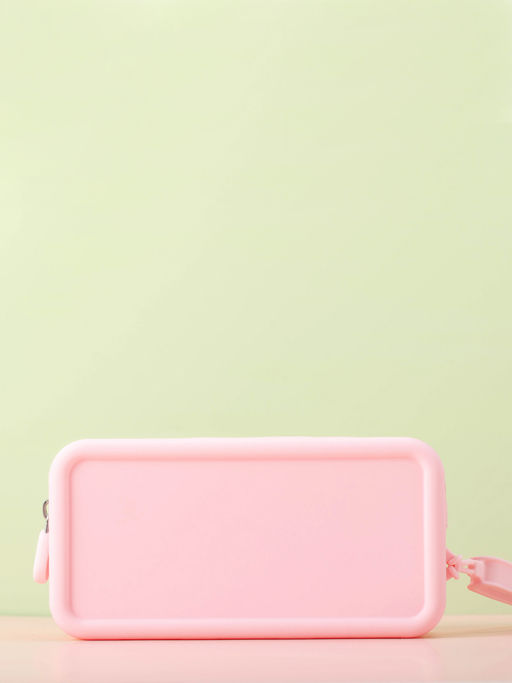 Kristaller Косметичка женская силиконовая, прямоугольная, розовый
