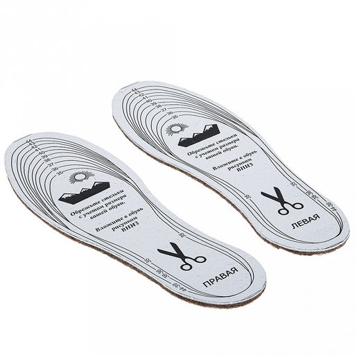 Стельки "Зимние" рр 39-45, вкладные, универсальные, нетканное полотно, мех, лавсан (Россия)