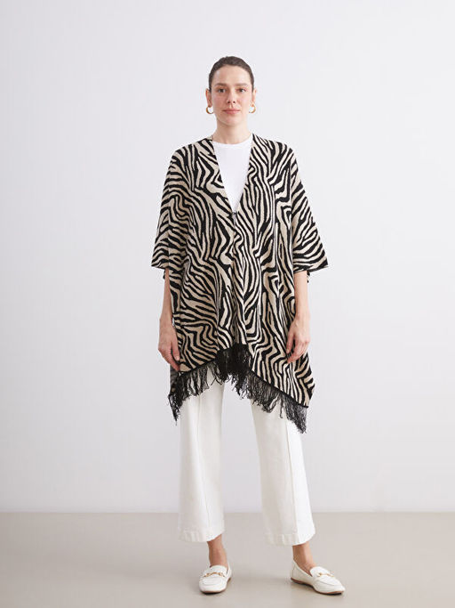 Leopar Desenli Oversize Kad?n Triko Pan?o