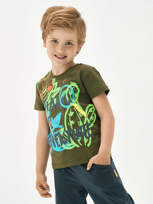 Футболка для мальчика цвета хаки - Kogankids фото 2