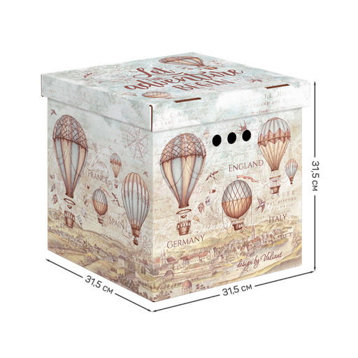 VAL TC-BCTN-3K Короб картонный, складной, квадратный, 31.5*31.5*31.5 см, набор 3 шт., TRAVELLING, шт