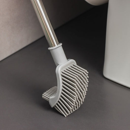 Ёршик для унитаза Доляна, силиконовый, 10558 см, серый фото 2