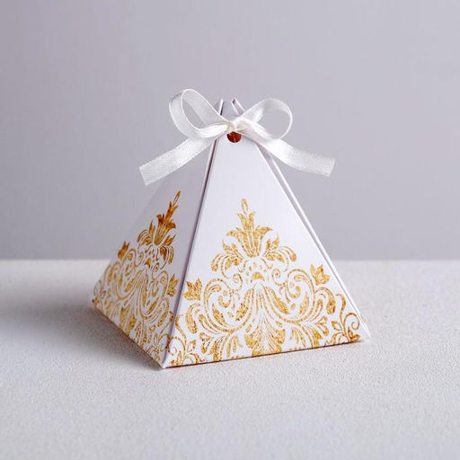 Цена за 5 шт. Коробка бонбоньерка, упаковка подарочная, «Роскошь золота», 7 х 7 х 7.5 см