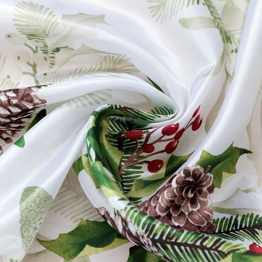 Скатерть новогодняя Доляна Шишкин лес 145*300 см, 100% п/э  фото 3