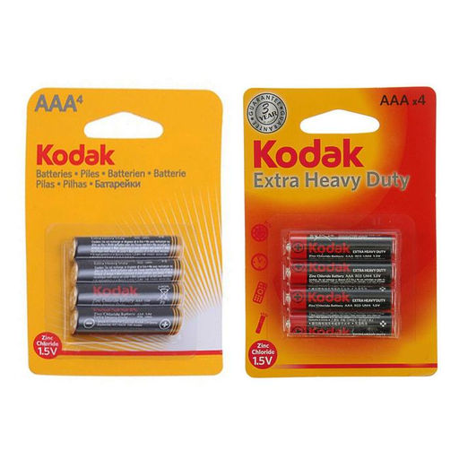 Цена за 2 шт. Батарейка солевая Kodak Super Extra Heavy Duty, AAA, R03-4BL, 1.5 В, блистер, 4 шт.