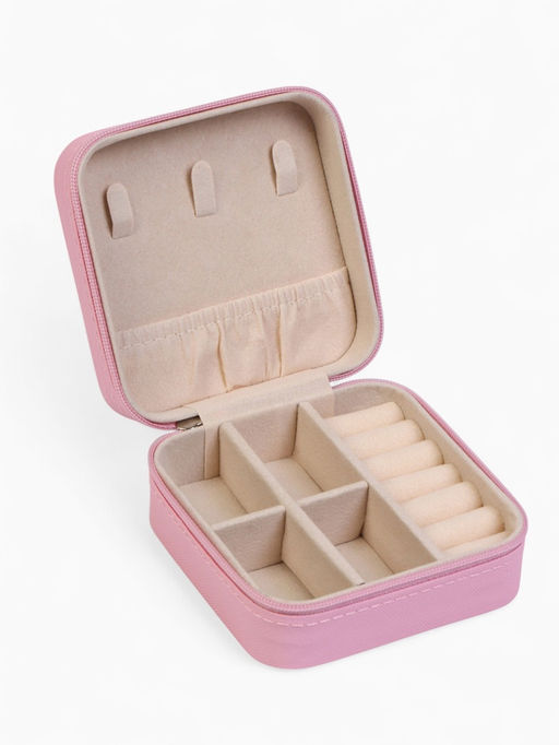 Шкатулка для украшений, 9.5×9.5×4.5 см, розовая