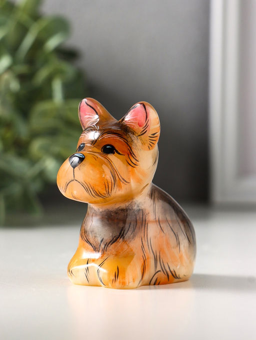 Фигурка «Собака Йорк терьер», 6.5×7.5 см, селенит, МИКС