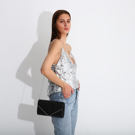 Сумка-клатч на клапане, цвет чёрный - Simaland фото 7