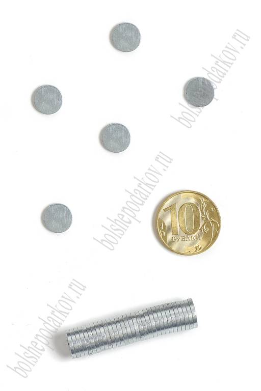 Магниты неодимовые 10*1,5 мм (50 шт) N99-5