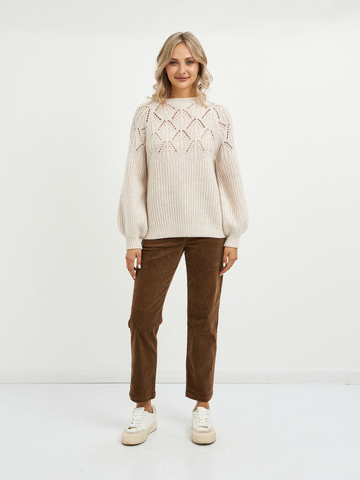 джемпер женский из шерсти с перфорацией - Glenfield фото 2