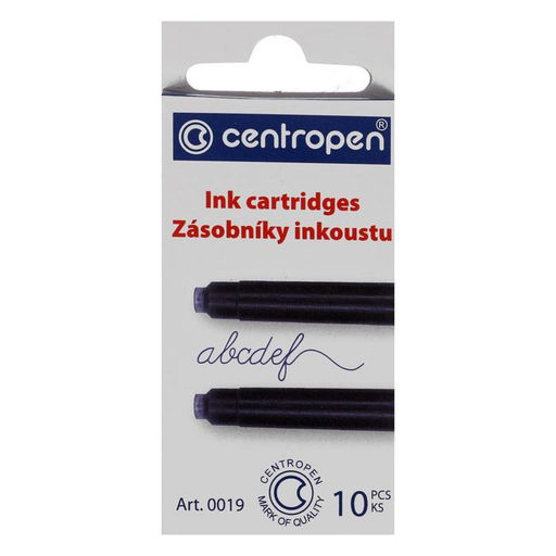 Цена за 2 шт. Картриджи для перьевых ручек Centropen, синие чернила, 10 штук