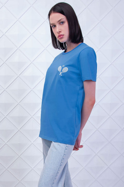 Арт. 3173 Футболка женская 44-52 (5 шт) Цвет:небесный - Калинка фото 3