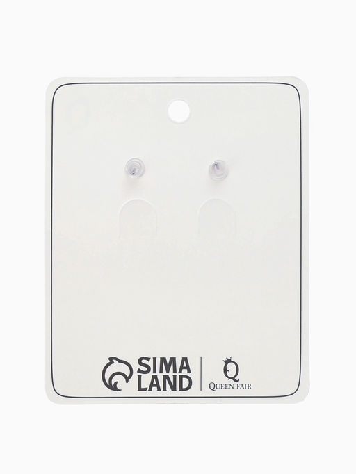 Цена за 2 шт. Серьги с паталью «Сердце блестка», цвет сиреневый в серебре