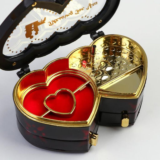 Шкатулка музыкальная «2 сердца», пластик, 11.5×7 см