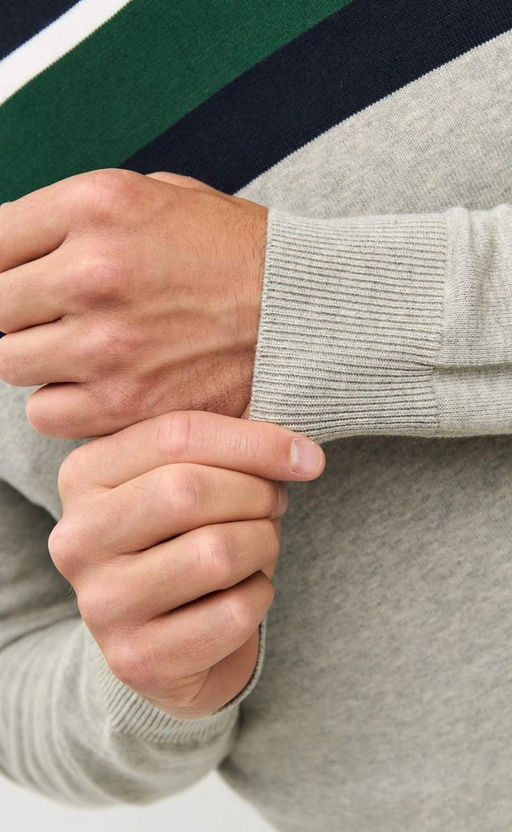 Джемпер мужской в полоску P321-15881 серый - Primm фото 5