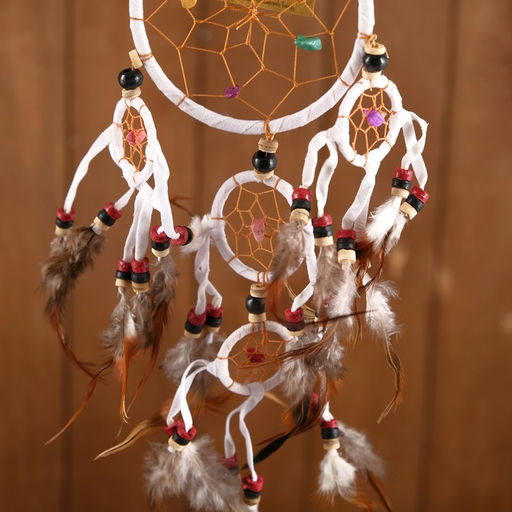 Ловец снов «Пять колец», 14×0.5×40 см, белый