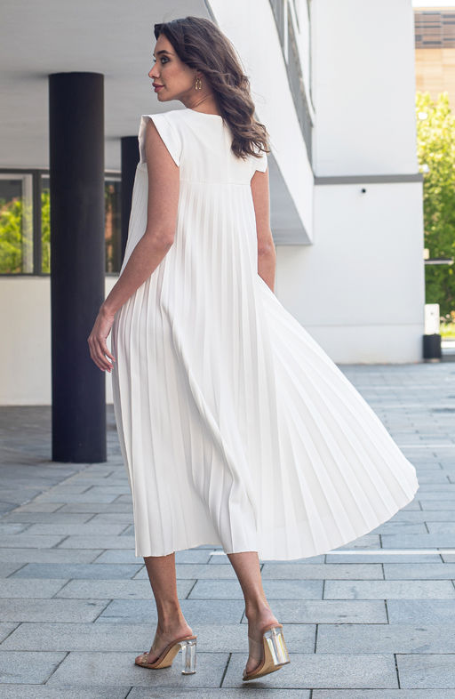 Платье-плиссе белый - Donna saggia фото 6
