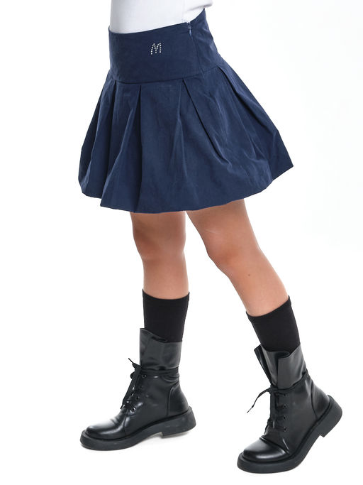 Юбка текстильная синяя в школу UD 0504 синий - Mini maxi фото 2