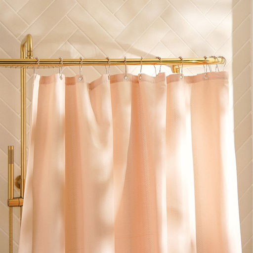 Штора для ванной «Ла Каса», с люверсами, 200×200 см, полиэстер, розовая