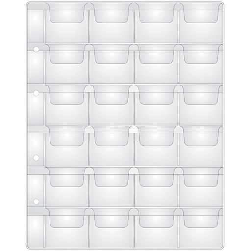 Цена за 2 шт. Лист для альбома 200*250мм "Optima" на 24 монеты 44*40мм (215472, "OfficeSpace") 120мкм