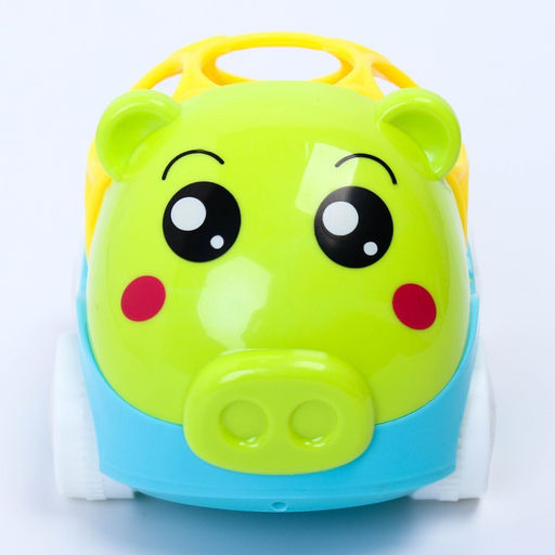 Машинка - погремушка Крошка Я «Свинка», с эластичными элементами