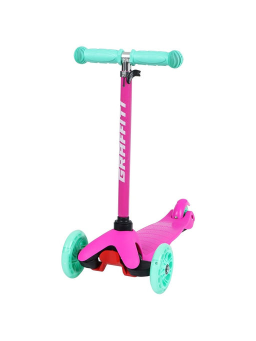 Самокат GRAFFITI, колёса световые PU 110/75 мм, ABEC 7, цвет розовый