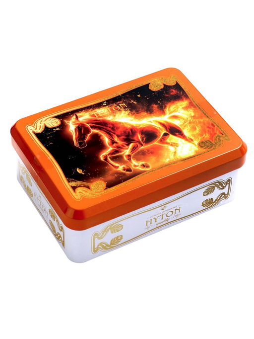 Чай чёрный новогодний HYTON Шкатулка оранжевая: огненная лошадь, 50 г - Simaland фото 3