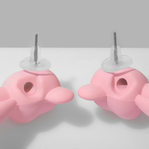 Серьги пластик Мишки, цвет розовый - Queen fair фото 3