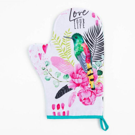 Набор кухонный «Love your live»: варежка-прихватка 20×28 см, прихватка 17×17 см, 35% х/л, 65% п/э