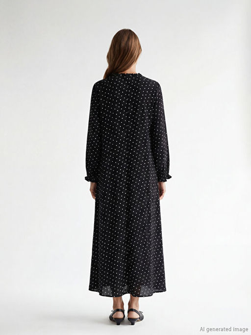 F?rf?rl? Dik Yaka Ta?l? A Kesim Elbise