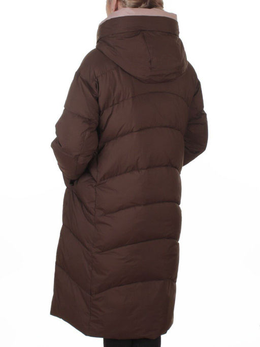 8867 BROWN Пальто зимнее женское (200 гр. холлофайбер)