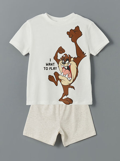 Tazmanya Canavar? Bask?l? Erkek ?ocuk Ti??rt ve ?ort 2li