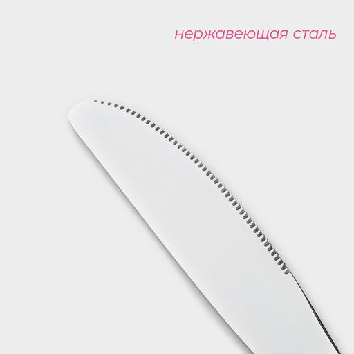 Набор ножей десертных из нержавеющей стали Доляна, h=20,5 см, толщина рабочей части 2,2 мм, толщина ручки 5 мм, 410 сталь, 3 шт  фото 7