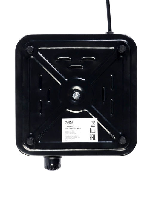 Плитка электрическая LHP-002, 1 конфорка, 1000 Вт, нагреватель диск, чёрная