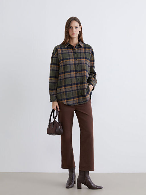 Ekose Oversize Kad?n G?mlek