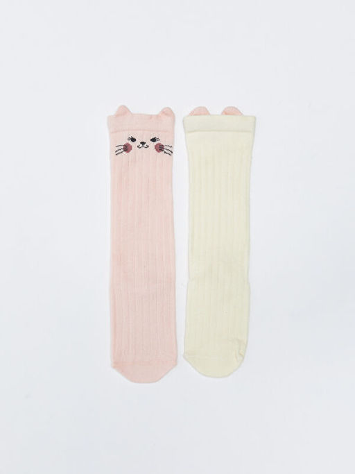 Desenli K?z Bebek Diz Alt? ?orap 2li - Waikiki фото 2