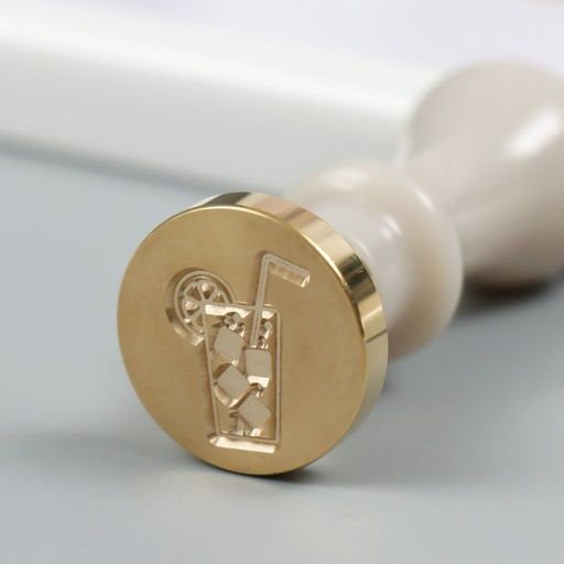 Печать для сургуча с пластиковой ручкой «Лимонад», 2.5×2.5 см