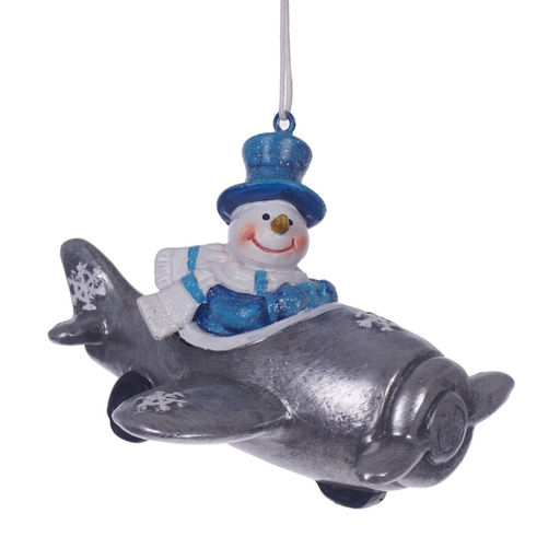 Фигурка декоративная подвесная "Снеговик/Дед Мороз", L10 W8,5 H7 см, 2в.