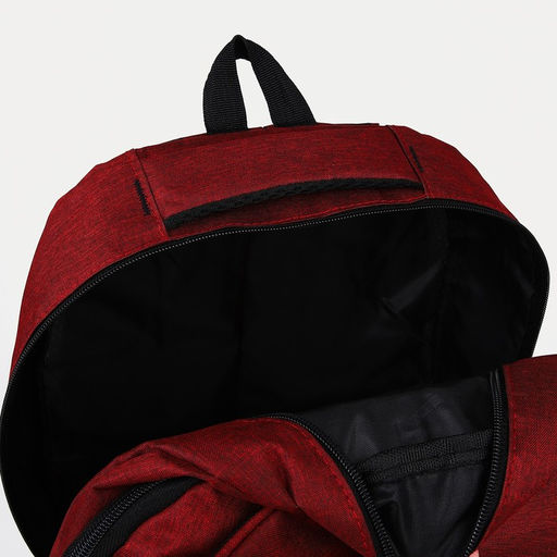 Рюкзак мужской на молнии, 2 отдела на молнии, 5 наружных карманов, цвет бордовый - Simaland фото 4