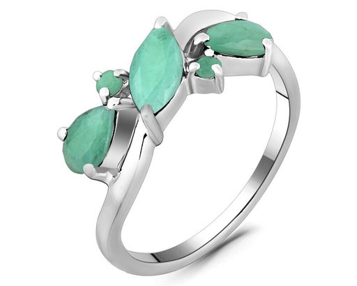 Кольцо, изумруд берилл, Колосок